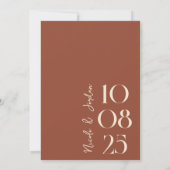 Modern Terracotta Simple Chic Wedding Save The Date (Achterkant)
