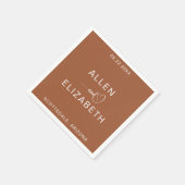 Modern Terracotta Stylish Personalized Wedding Servet (Hoek)