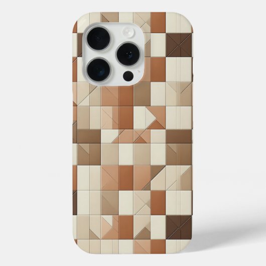 Modern Terracotta & Tan Geometric Phone Case (Achterkant)