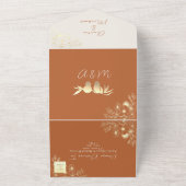 Modern Terracotta Weddenschap in één keer All In One Uitnodiging (Buitenkant)