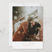 Modern Terracotta Wedding Invitation met Foto Kaart (Achterkant)