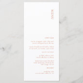 Modern Terracotta Wedding Menu (Voorkant)