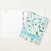 Modern Terrazzo Beach Blue Aqua Green Patroon Planner (Display)