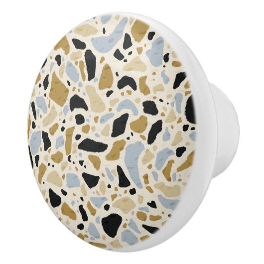 Modern Terrazzo Tile Mosaic Pattern Keramische Knop (Rechts)