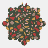 Modern Terrazzo voor het eerst getrouwd met kerst Ornament Kaart (Achterkant)
