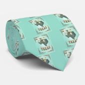 Modern Texas State Map - Turquoise Blue Stropdas (Opgerold)