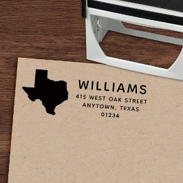 Modern TEXAS State Shape Return-adres Zelfinktende Stempel