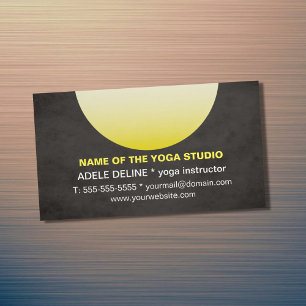 Modern Texture Black Yellow Yoga Instructor Magnetisch Visitekaartje