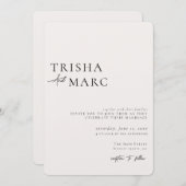 Modern Textured Cream Wedding Invitation Kaart (Voorkant / Achterkant)