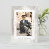 Modern textuur lijst Elegant Afstuderen Aankondiging (Staand voorkant)