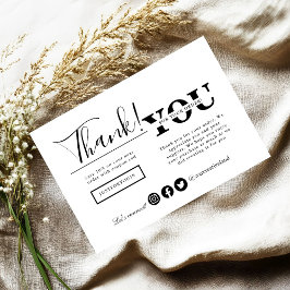 Modern Thank You For Shopping Small Branding Bedankkaart