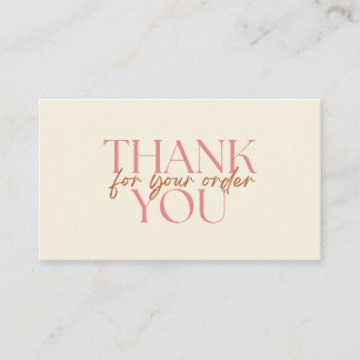 Modern Thank You For Your Order Small Business Visitekaartje