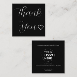 Modern Thank You Script minimaal zwart Kortingskaartje