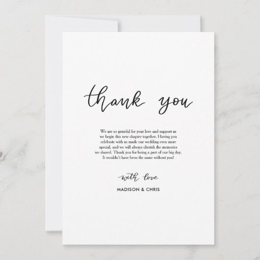 Modern Thank You Script Wedding Photo Bedankkaart (Achterkant)
