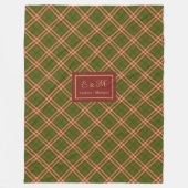 Modern Thanksgiving Plaid Blanket Monogram Cozy Fleece Deken (Voorkant)