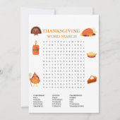 Modern Thanksgiving woord zoeken spel Kaart (Voorkant)