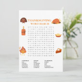 Modern Thanksgiving woord zoeken spel Kaart (Staand voorkant)