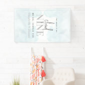 Modern 'The Bride is On Cloud Nine' Welkom Bord Spandoek (Insitu)