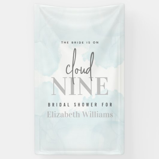 Modern 'The Bride is On Cloud Nine' Welkom Bord Spandoek (Verticaal)
