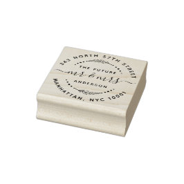 Modern The Future Mr & Mrs Wedding Return Address Rubberstempel