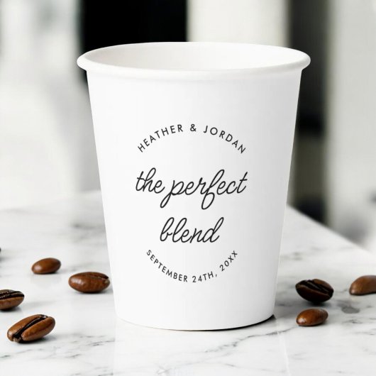 Modern The Perfect Blend Trouwkoffie of Thee Papieren Bekers