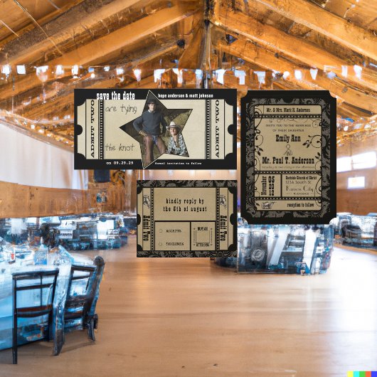  modern theaterkaartje opslaan Datum Save The Date