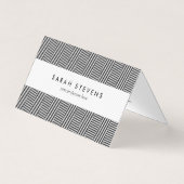 Modern Thin Black White Chevron Stripes Pattern Visitekaartjes (Voorkant)