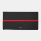 Modern Thin Red Line Brandweerman Monogram Initial Bureaumat (Voorkant)