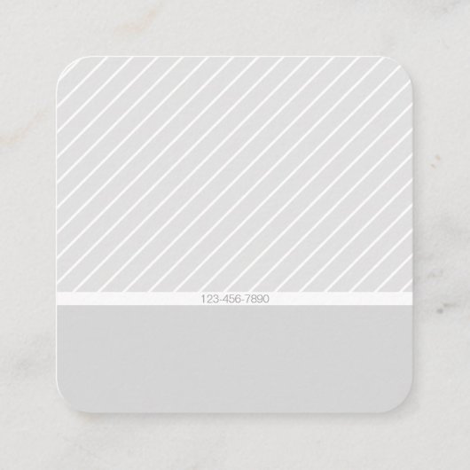 Modern Thin Striped Minimalistisch Vierkante Visitekaartje (Achterkant)