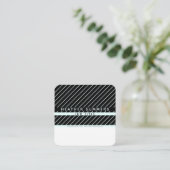 Modern Thin Striped Minimalistisch Vierkante Visitekaartje (Staand voorkant)
