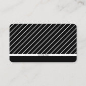 Modern Thin Striped Minimalistisch Wit & Zwart Visitekaartje (Achterkant)