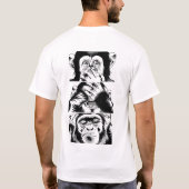 Modern Three Wise Monkeys Graphic T-Shirt  (Dos)
