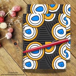Modern Tibetaans abstract patroon in zwart blauw Notitieboek