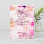 Modern Tie Dye Abstract Roze Kaart (Staand voorkant)