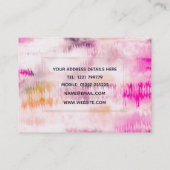 Modern Tie Dye Abstract Roze Visitekaartje (Achterkant)