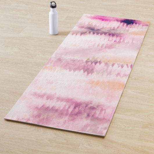 Modern Tie Dye Abstract Roze Yogamat (In situ)