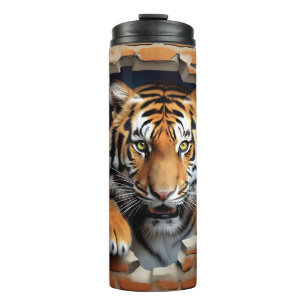 Modern Tiger 3D Animal Brown Thermosbeker