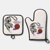 Modern Tiger Graphic Art Ovenwant & Pannenlap Set (Voorkant)