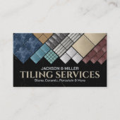 Modern Tiling Services Black Marble Tile Collage Visitekaartje (Voorkant)