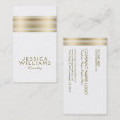 Modern Tin Gold Stripe accent op wit Visitekaartje (Voorkant / Achterkant)