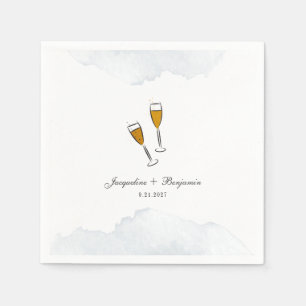 Modern Toast Script Trouwpapier Servet