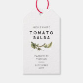 Modern Tomato Salsa label met tomatenblad Cadeaulabel (Voorkant)