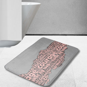 Modern Torn Gray & Roze Courage Typografie Badmat