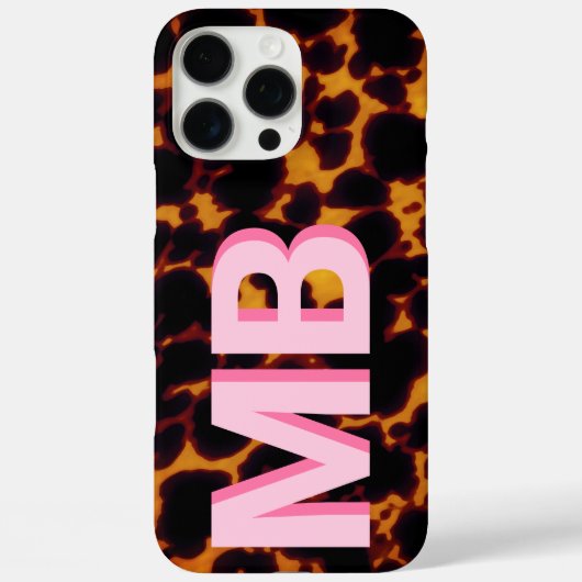 Modern tortoiseshell-monogram Case-Mate iPhone case (Achterkant)