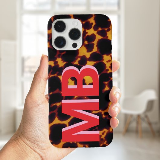 Modern tortoiseshell-monogram Case-Mate iPhone case