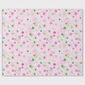 Modern Tossed Planets, Roos roze & groen Cadeaupapier (Vlak)