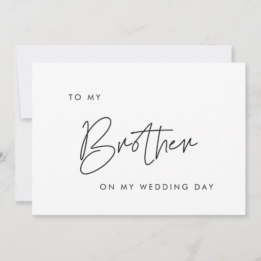Modern tot mijn broer op mijn trouwdag kaart (Voorkant)