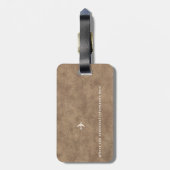 Modern Traveller Monogram Bruin Leder Bagagelabel (Achterkant verticaal)