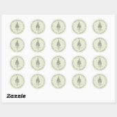 Modern Tree Forest Rustic Wedding Retouradres Ronde Sticker (Vel)