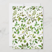 Modern Tree Greenery Waterverf Foliage Wedding Kaart (Achterkant)